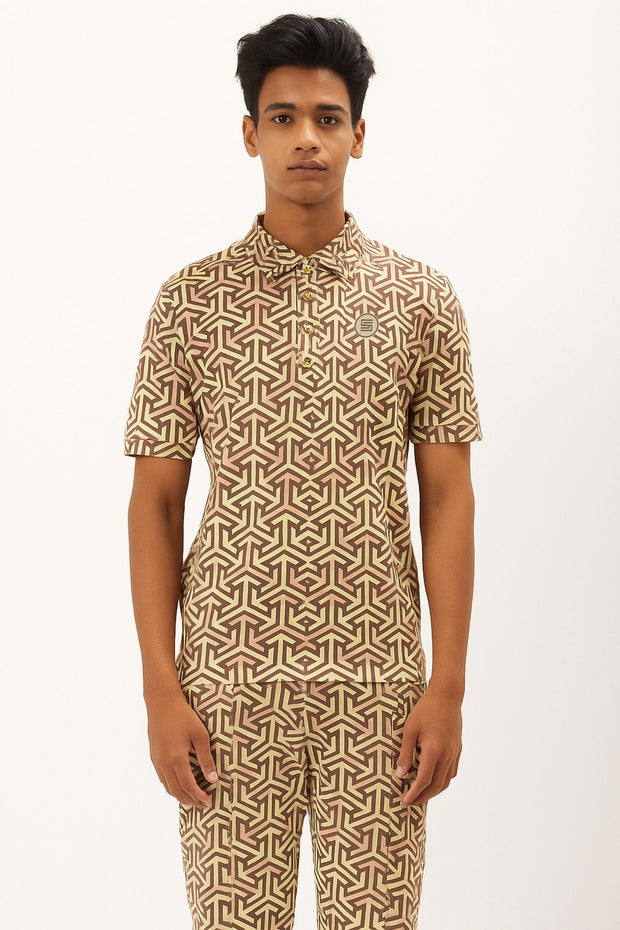 Polo Neck Button T-shirt Half Sleeve - Youth