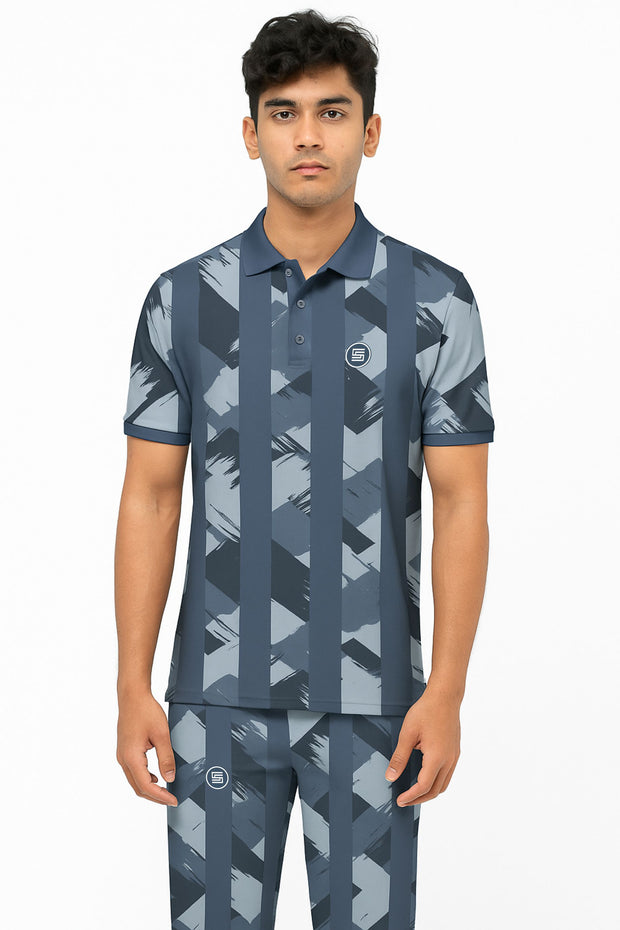 Polo Neck Button T-shirt Half Sleeve