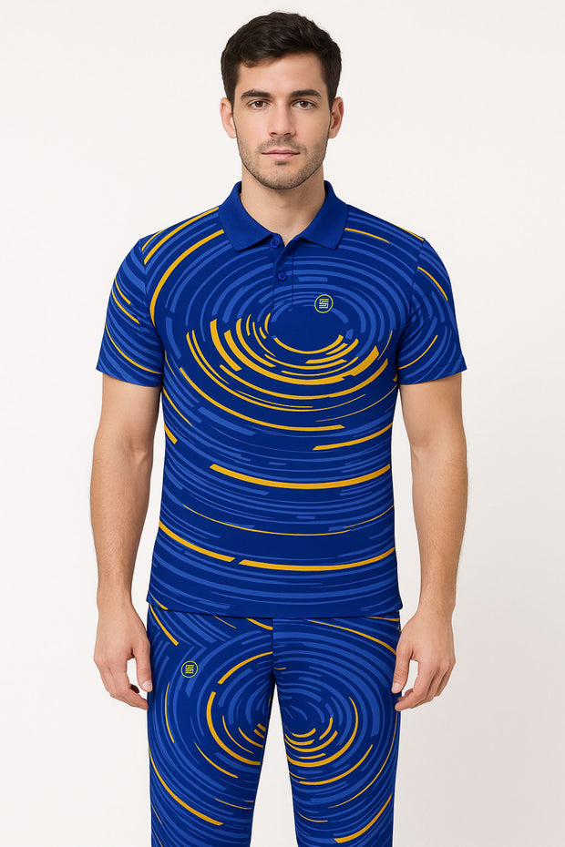 Regular Half Sleeve Polo Neck Button T-shirt - Male