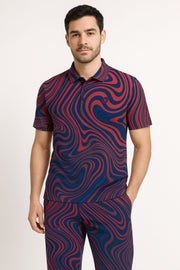 Regular Half Sleeve Polo Neck Button T-shirt - Male