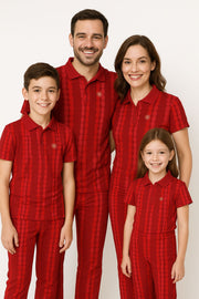 Half Sleeve Polo Neck Button T-shirt - Family