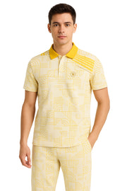 Regular Half Sleeve Polo Neck Button T-shirt - Male