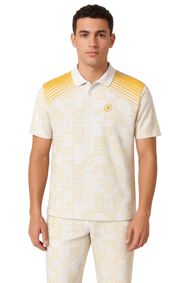 Regular Half Sleeve Polo Neck Button T-shirt - Male